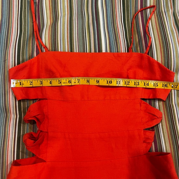 NWT FARM Rio Vibrant Orange Midi Dress - Picture 6 of 8
